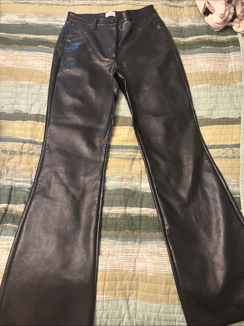 Aritzia Wilfred Black Faux Leather Pants